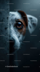 Close-up of a Curious Puppy with Warm Eye in Natural Light