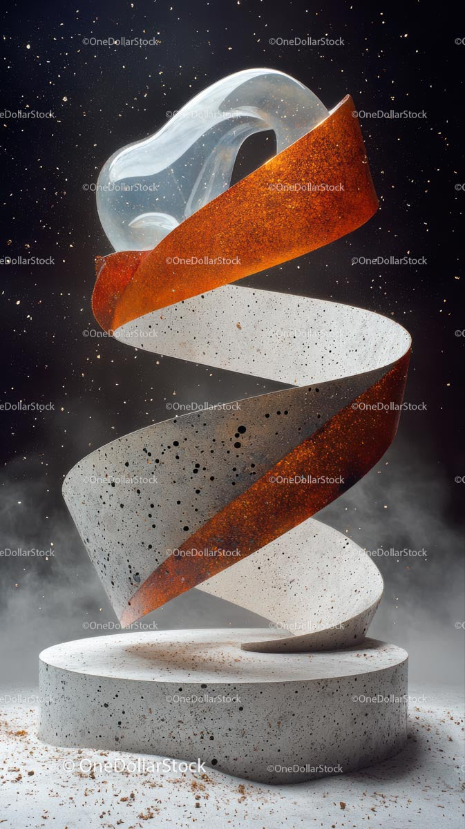 Abstrakcyjna metalowa spiralna rzeźba do artystycznego wystroju wnętrz