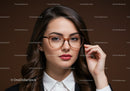 Elegant Woman Wearing Stylish Glasses in Professional Portrait