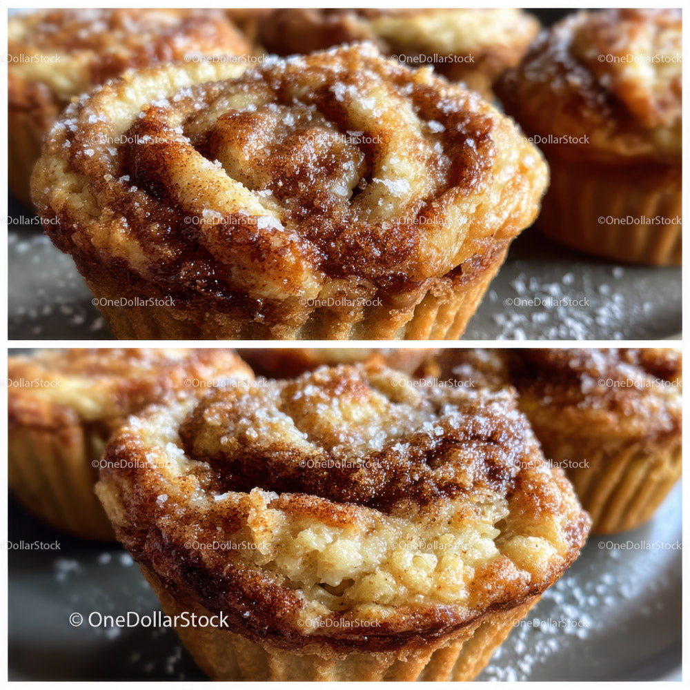 Cinnamon Rolls with Sugar and Cinnamon Swirls in Close-Up