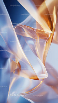 Abstract Metallic Flowing Shapes with Vibrant Colors