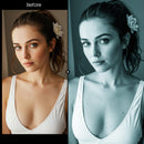 Before and after BW Portraits Teal LUT Pack effect