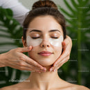 Relaxing Facial Massage with Green Plant Background for Skin Rejuvenation