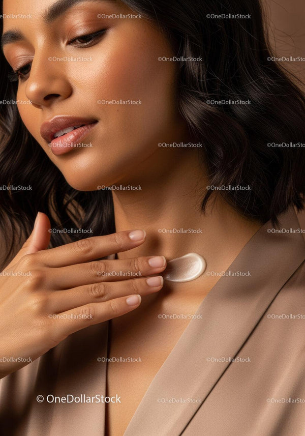 Elegant Woman with Smooth Skin and Silky Hair with Neutral Makeup