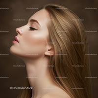 Profile of serene woman with flawless glowing skin