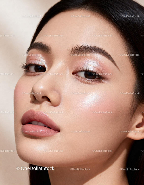 Close up of radiant woman with natural makeup look