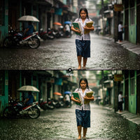 Before and after Human Stories Lightroom preset edit