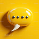Modern Speech Bubble with Yellow Buttons on Bright Yellow Background