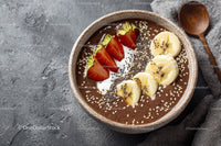 Vibrant Smoothie Bowl with Fresh Strawberries and Bananas