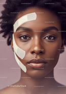 Close-up of an African Woman with Flawless Skin and Short Curly Hair