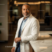 Confident Middle-Aged Male Business Executive in Modern Office