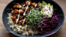Colorful Plant-Based Bowl with Chickpeas Quinoa and Veggies