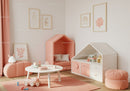 Cozy Pastel Children's Bedroom with Playful Decor and Wall Art