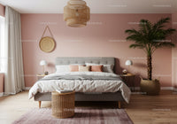 Stylish Modern Bedroom with Pink Walls and Indoor Palm Tree
