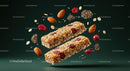 Healthy oat and berry granola bars with nuts and seeds