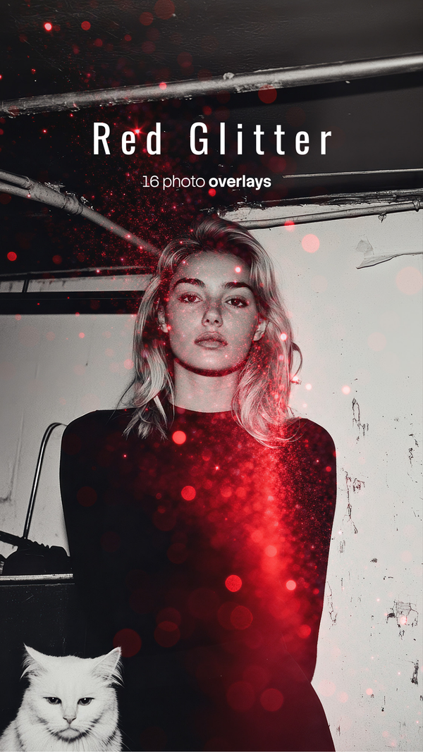 Red Glitter Overlays (16 JPG files)