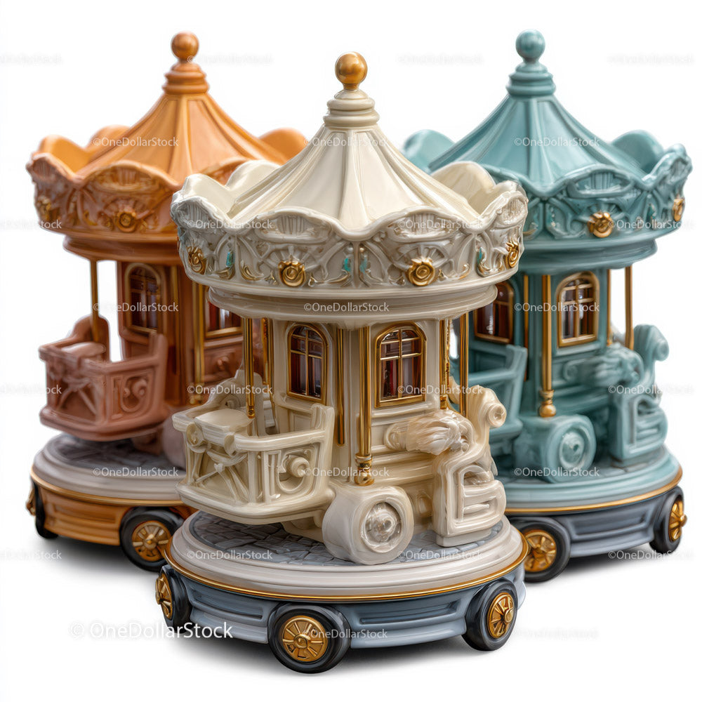 Decorative Miniature Carousel Toys for Nursery and Childrens Room