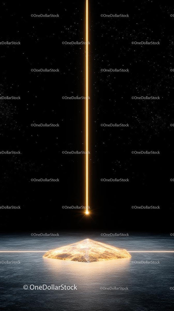 Futuristic Space Energy Beam Illumination Scene