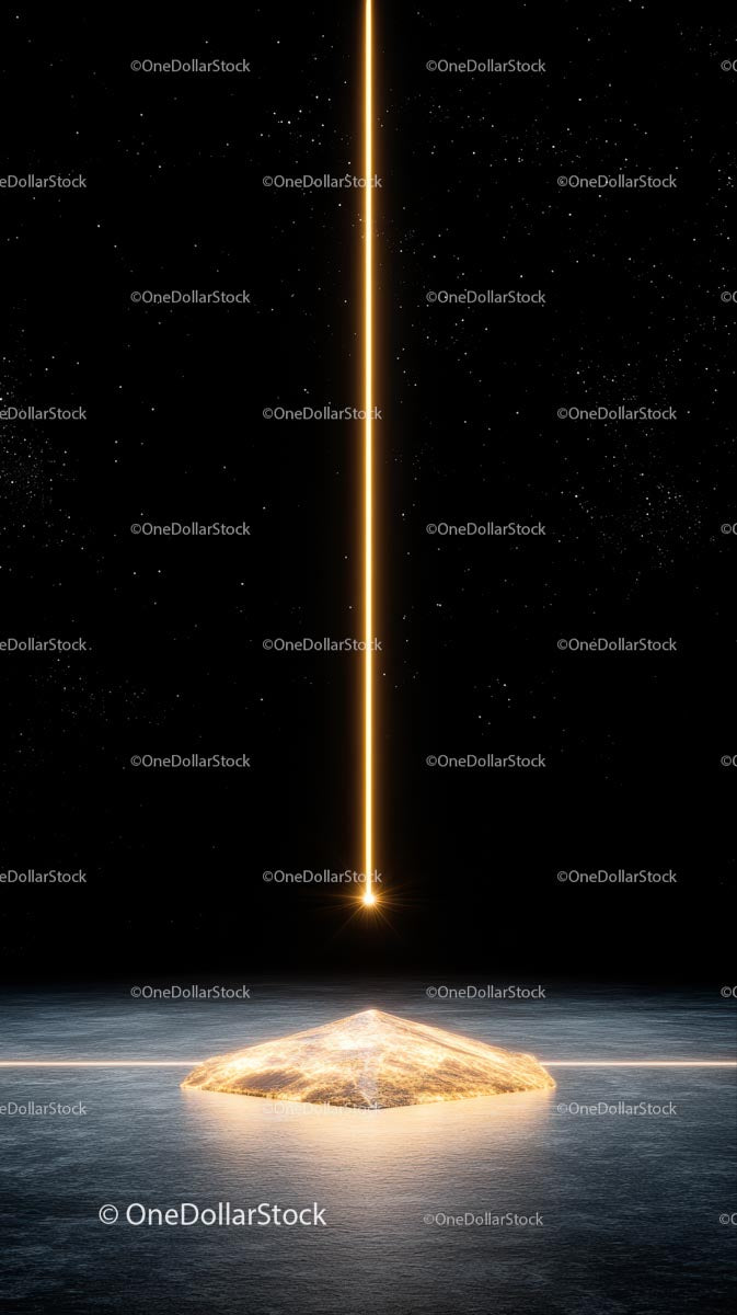 Futuristic Space Energy Beam Illumination Scene