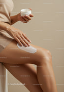 Woman Applying Cream for Smooth Skin in Calm Beauty Routine