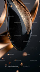 Elegant Black and Gold Luxury Watch with Glittering Details