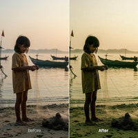 Before and after Folklore Grain Lightroom preset edit