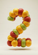 Number Two Created from Fresh Vibrant Fruits