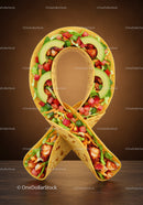 Healthy Burrito Ribbon with Fresh Vegetables and Chicken