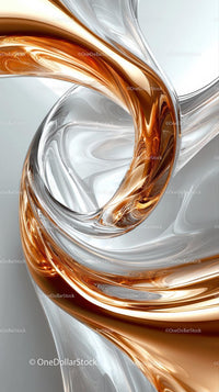 Elegant Copper and Silver Abstract Flowing Lines for Modern Design