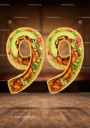 Creative Mexican Taco Number Ninety Nine Concept