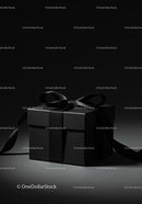 Black Gift Box with Satin Ribbon for Elegant Luxury Present