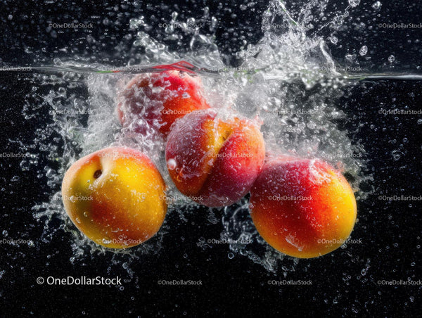 Fresh Apples Splash Water in a Dynamic Close-up