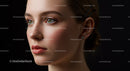 Close-Up Portrait of a Woman with Beautiful Green Eyes and Elegant Makeup
