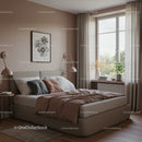 Modern Cozy Bedroom with Neutral Tones and Indoor Plants