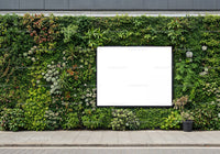 Urban Green Wall with Blank Advertising Space Outdoors