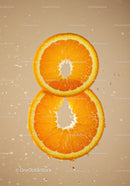 Fresh Orange Slices With Water Droplets Closeup