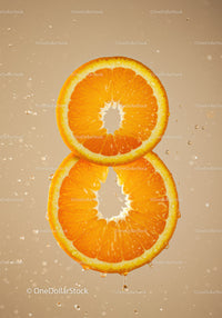 Fresh Orange Slices With Water Droplets Closeup