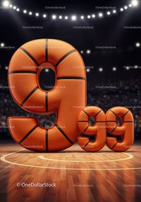 Basketball texture number ninety nine on court floor