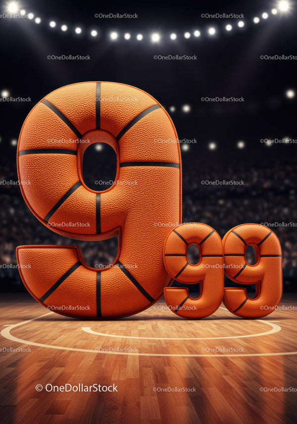 Basketball texture number ninety nine on court floor