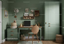 Kids Study Desk with Wooden Shelves in Green Nursery