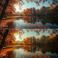 Before and after Warm Fall Color Grading LUT Pack effect