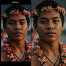 Before and after Vintage Portrait Lightroom preset edit