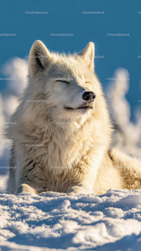 Serene Arctic Fox in Winter Wonderland