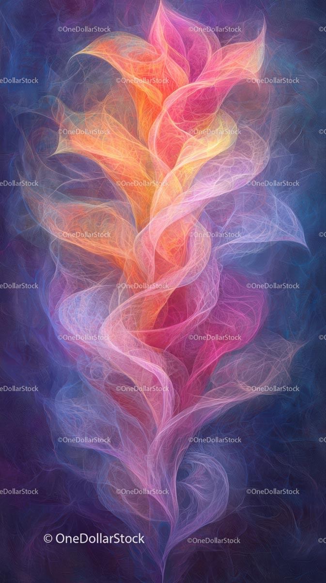 Vibrant Neon Flower Abstract Art for Design and Creative Projects