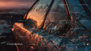 Abandoned Vintage Car with Broken Glass at Sunset