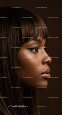 Stylish Woman with Winged Eyeliner and Brown Highlights
