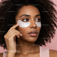Young Woman Wearing Under Eye Patches Skin Care and Beauty Routine