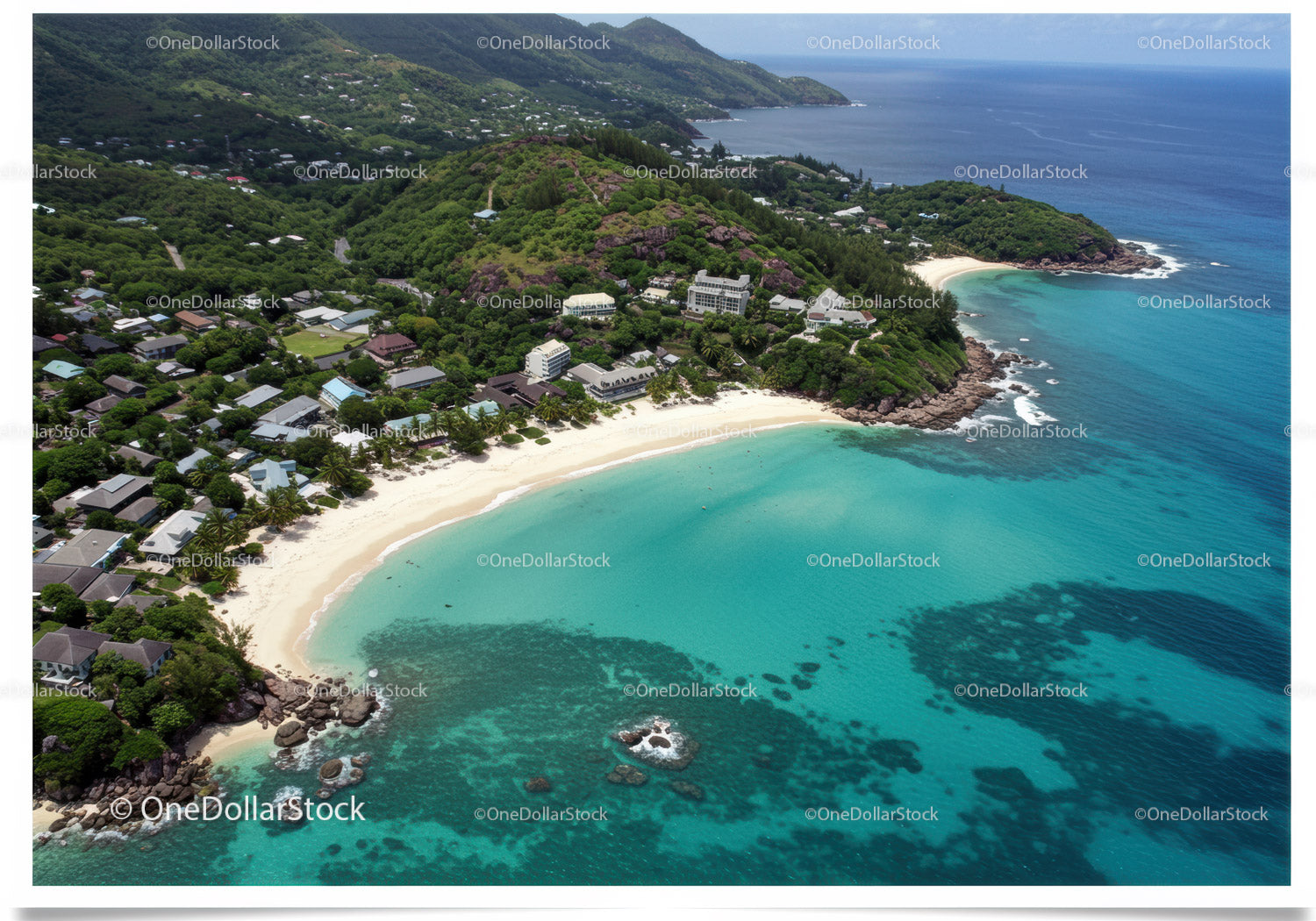 Idyllic Tropical Beach with White Sand and Clear Turquoise Waters