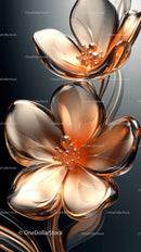 Elegant Glass Flower Sculpture with Reflective Transparent Petals