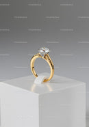 Elegant Gold Engagement Ring with Sparkling Diamond Solitaire
